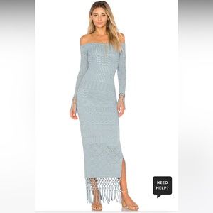 x REVOLVE Rose Dress in Dusty Blue